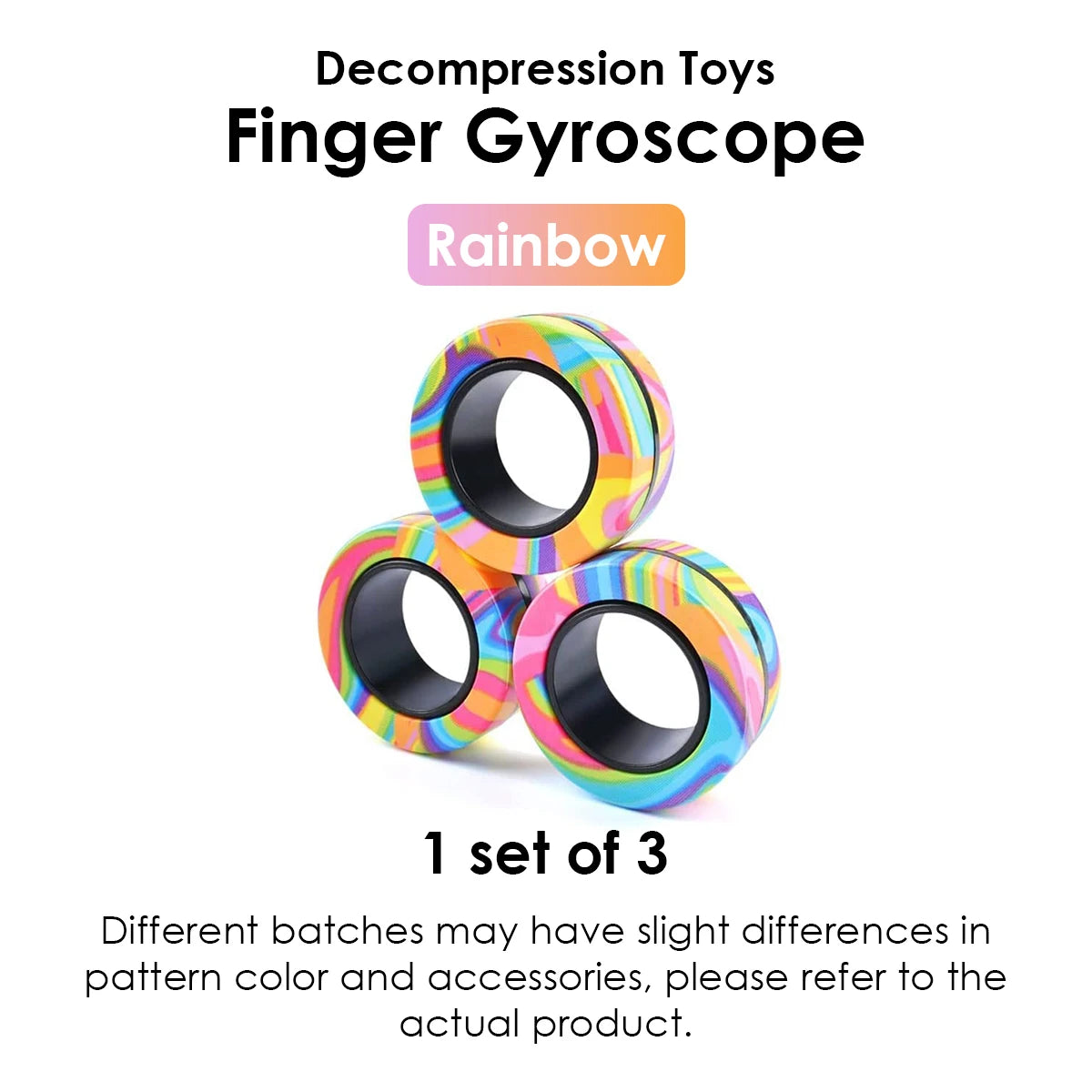 Magnetic Fidget Rings Set – 3PCS Spinner Toys for Teens & Adults