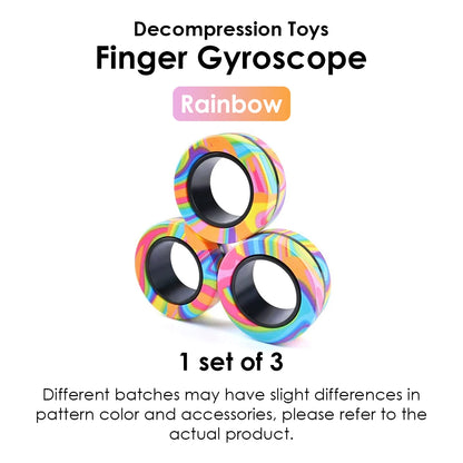 Magnetic Fidget Rings Set – 3PCS Spinner Toys for Teens & Adults
