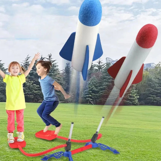 Air Powered Rocket Launcher for Kids with Foot Pump Outdoor Game