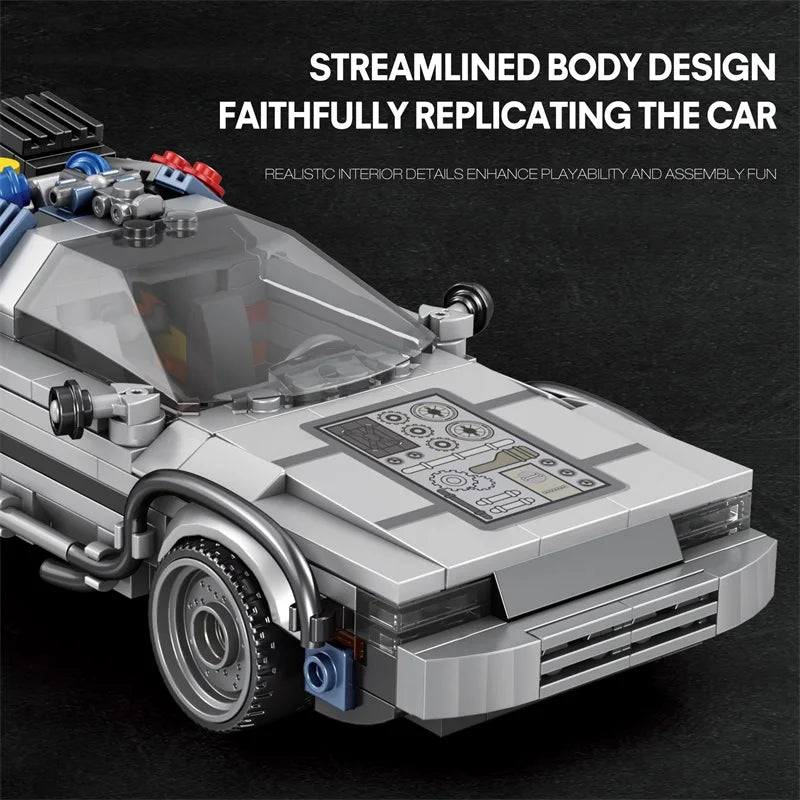 1:24 Classic Movie Racing Car Building Blocks MOC Model Sport Cars Toys Back Future Bricks Vehicle Festival Gifts for Boys Kids