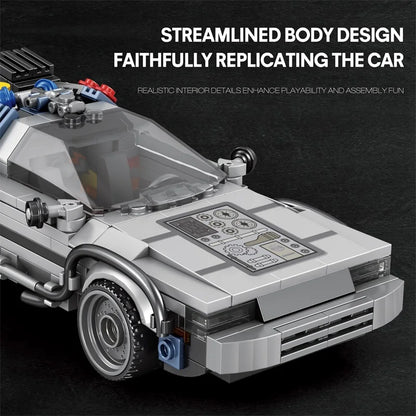 1:24 Classic Movie Racing Car Building Blocks MOC Model Sport Cars Toys Back Future Bricks Vehicle Festival Gifts for Boys Kids