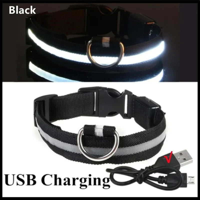 LED Dog Collar – Light Up Adjustable Collar with 3 Flash Modes
