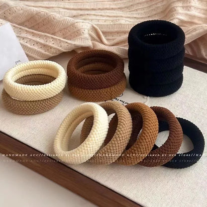 Scrunchie Hair Ties – Thick Elastic Bands in Mixed Colors, 5 or 10 Pack