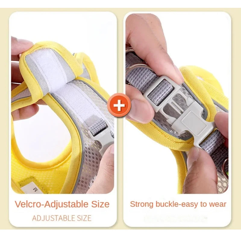 Reflective Pet Harness – Breathable Adjustable Vest & Leash Set