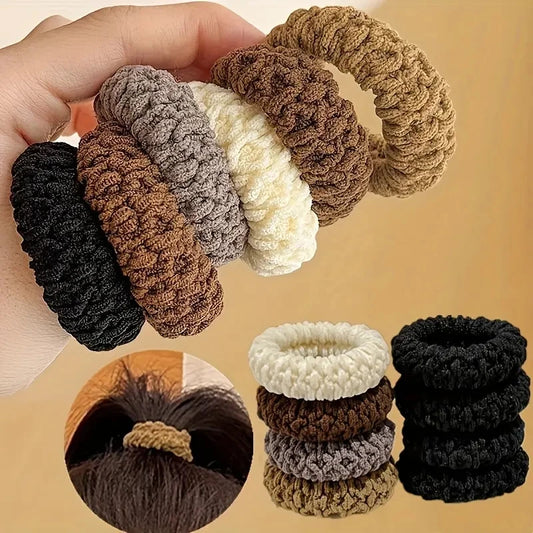 Elastic Hair Ties Thick Stretch Hair Bands for Women 5 or 10 Pack