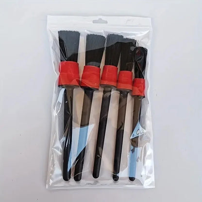 5PCS Car Detailing Brush Set for Interior, Wheels and Rims