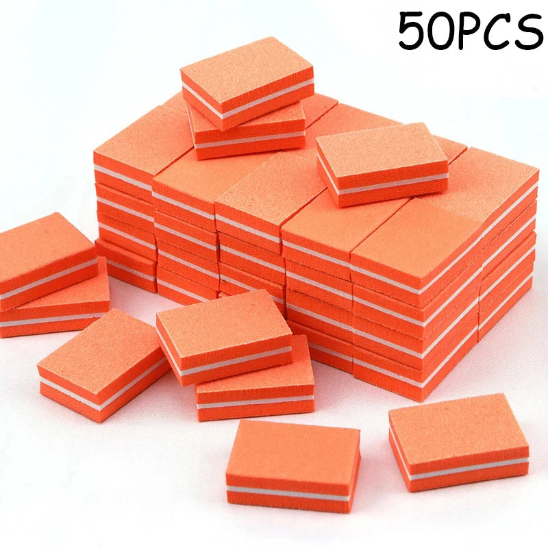 Mini Nail Buffer Blocks – 100/180 Grit Nail Files, 50 Pack