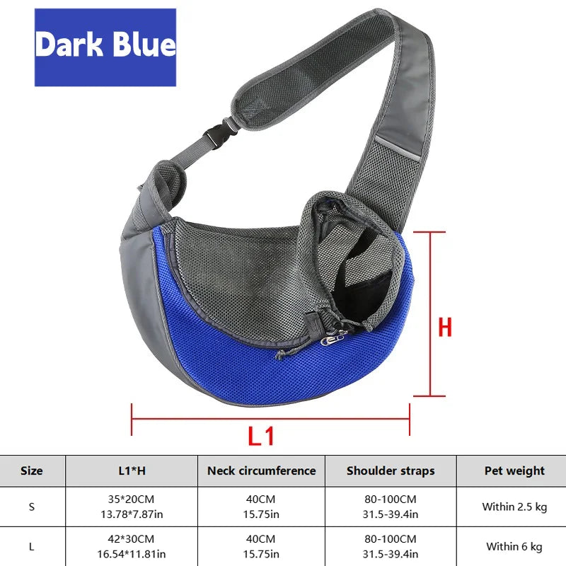 Dog Sling Carrier – Breathable Pet Travel Crossbody Backpack