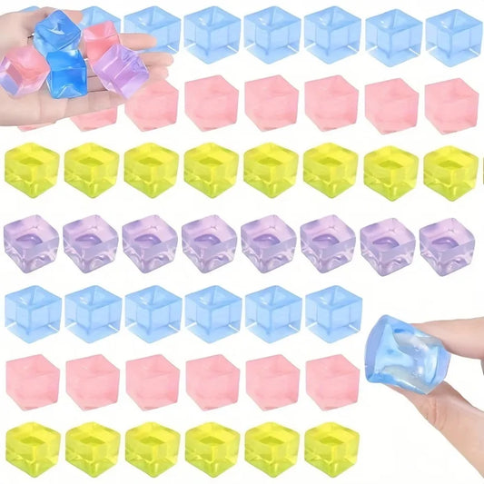 Ice Cube Squishy Toy – Transparent Squeeze Stress Relief Toy
