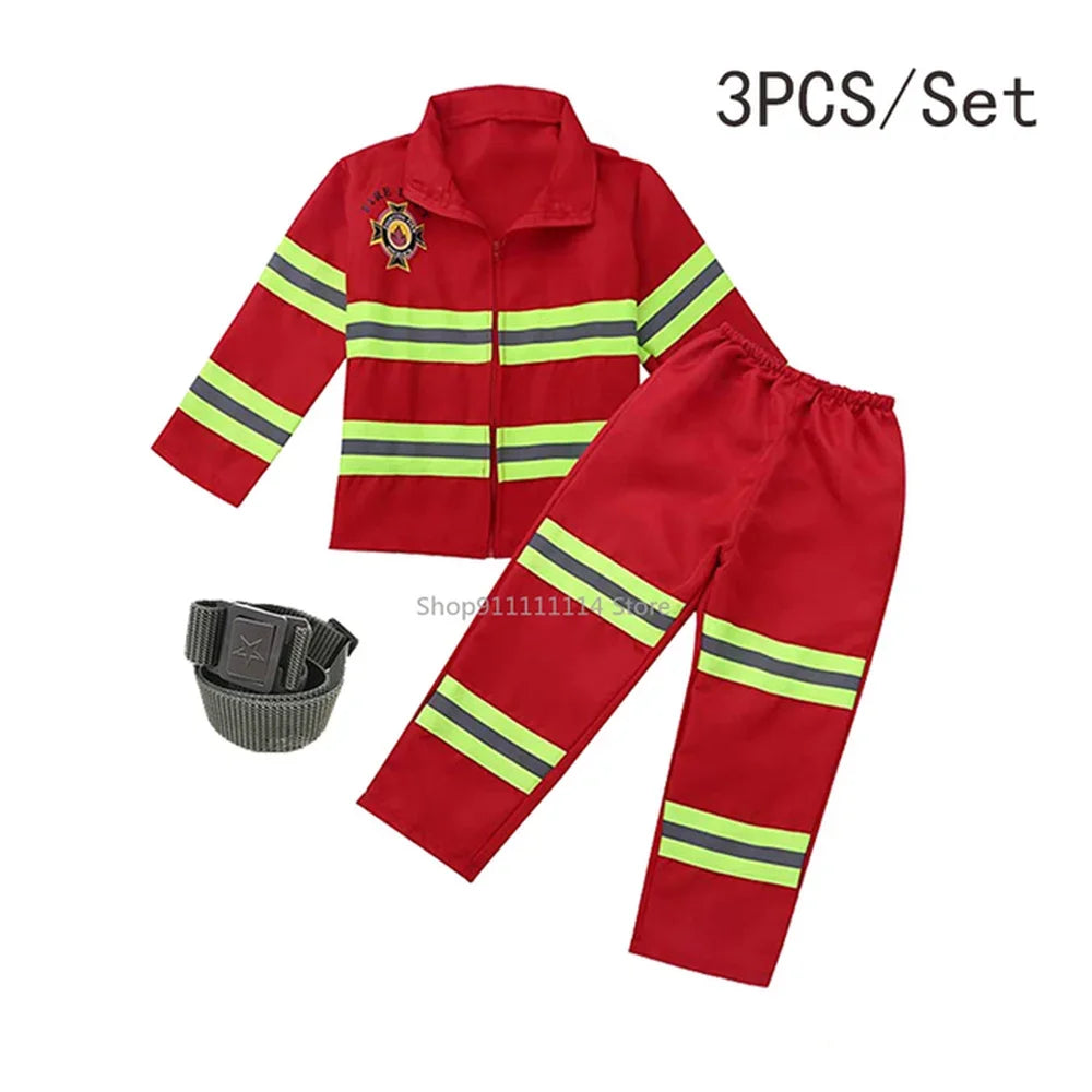 Kids Firefighter Costume – Fireman Uniform Role-Play Set