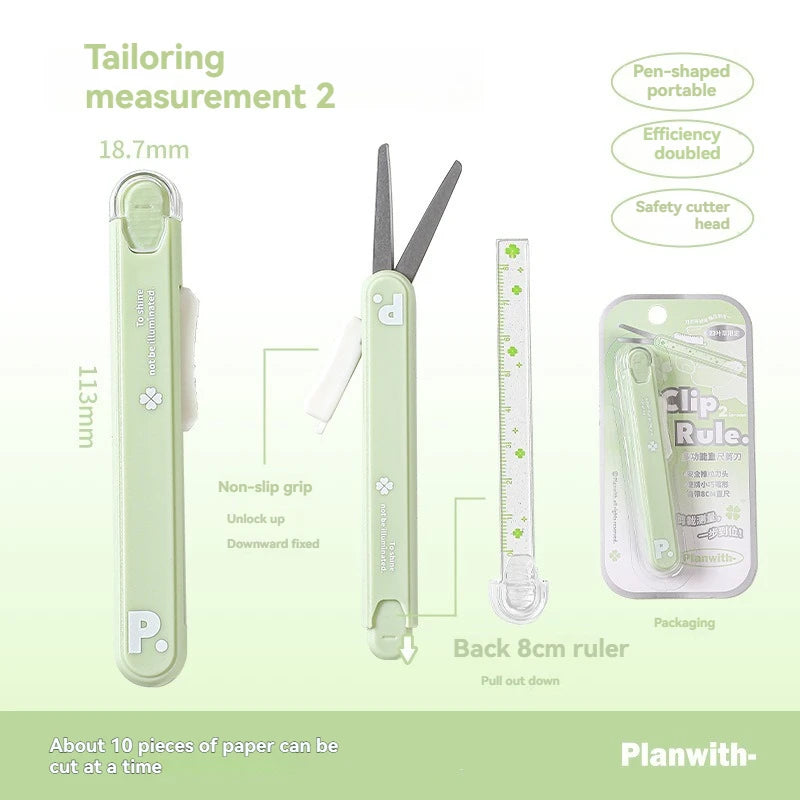 Mini Portable Scissors 2-in-1 Pocket Paper Cutter Tool