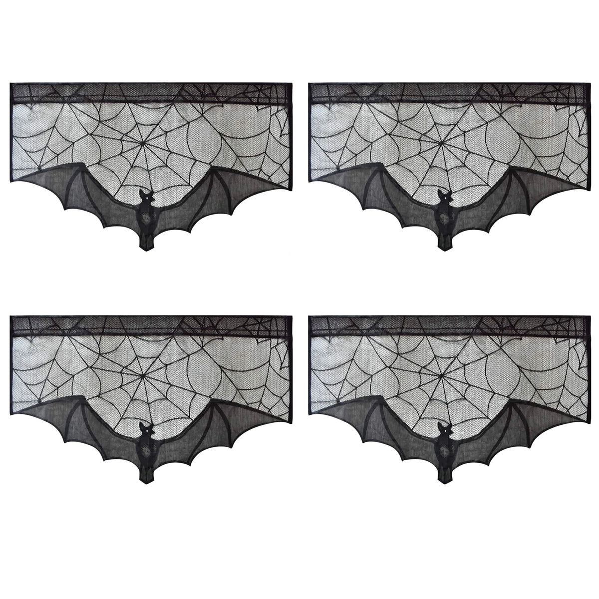 Halloween Lace Tablecloth – Black Bat & Spider Party Decor