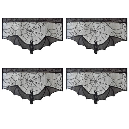 Halloween Lace Tablecloth – Black Bat & Spider Party Decor