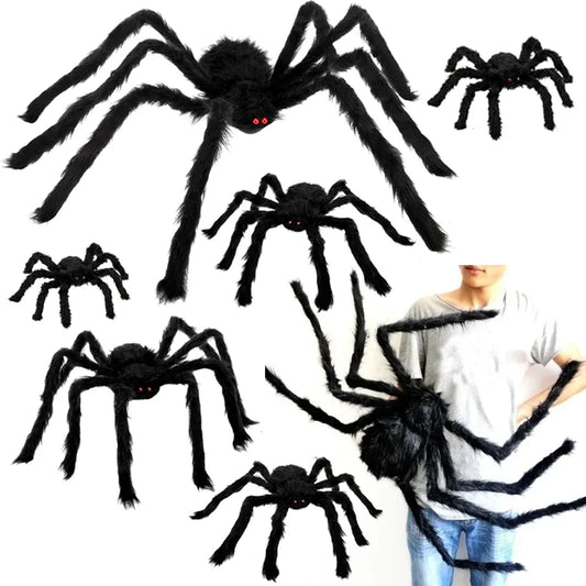 Giant Halloween Spider – Black Plush Spider Decoration