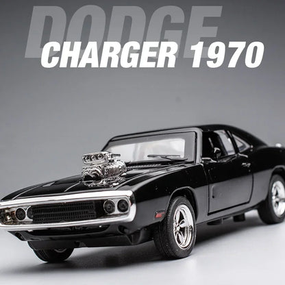 1:32 Simulation 1970 Dodge Charger Alloy Sports Car Model Pull Back Luxury Car Toy Gift Ornaments