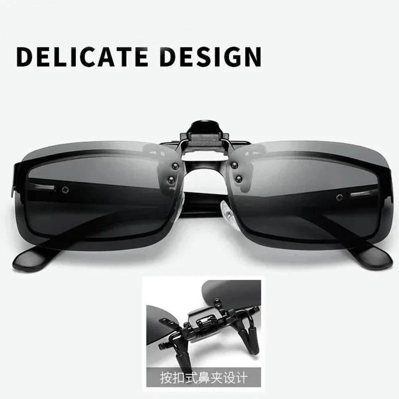 Polarized Clip-On Sunglasses Flip Up UV Protection Lens Clips
