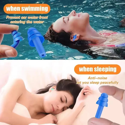 Reusable Silicone Ear Plugs for Sleeping, Swimming & Noise Reduction