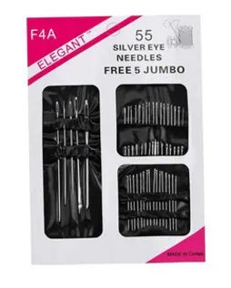 55-Piece Big Eye Sewing Needles Set for Hand Sewing