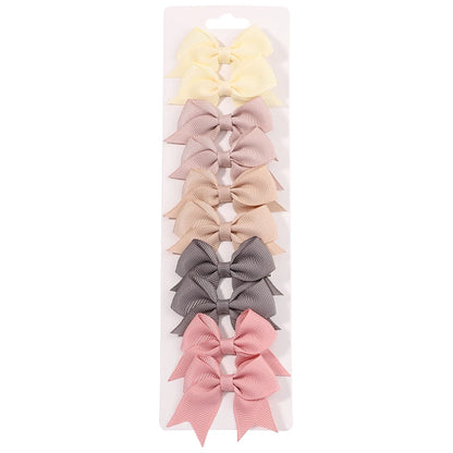 Baby Girl Hair Bows – 10-Piece Ribbon Bow Hair Clip Set