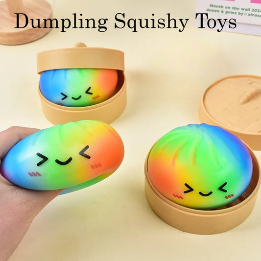 Dumpling Squishy Toy – Slow Rising Sensory Squeeze Fidget