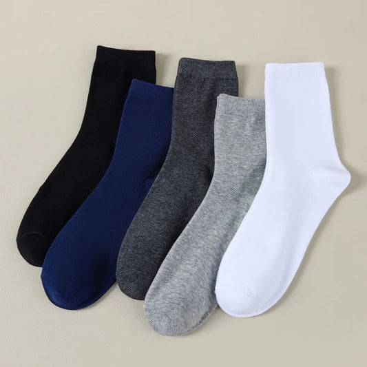 Men's Cotton Socks 5/10 Pairs Crew Business Socks Black & White