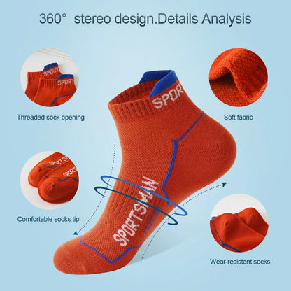 6 Pairs Men's Athletic Socks Breathable Low Cut Sports Socks