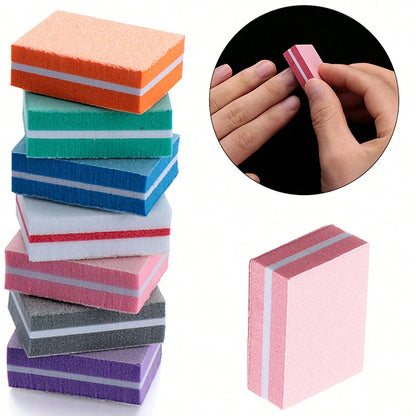 Mini Nail Buffer Blocks – 100/180 Grit Nail Files, 50 Pack
