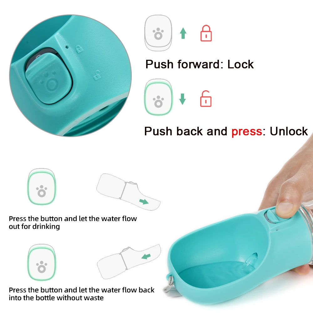 Dog Water Bottle with Drinking Bowl for Walking and Travel