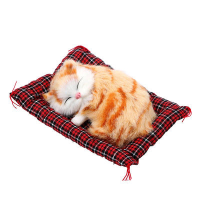 Plush Cat Car Ornament Cute Sleeping Kitten Dashboard Decoration