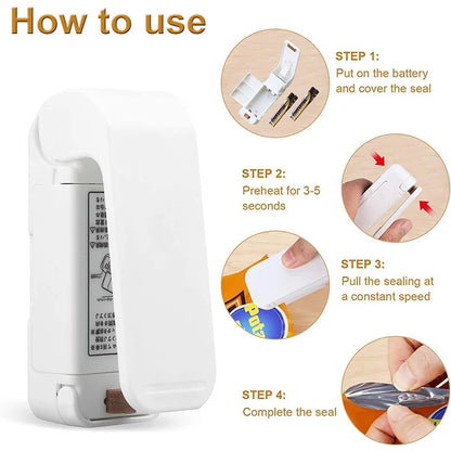 Mini Bag Sealer, Handheld Heat Sealer for Plastic Food Bags