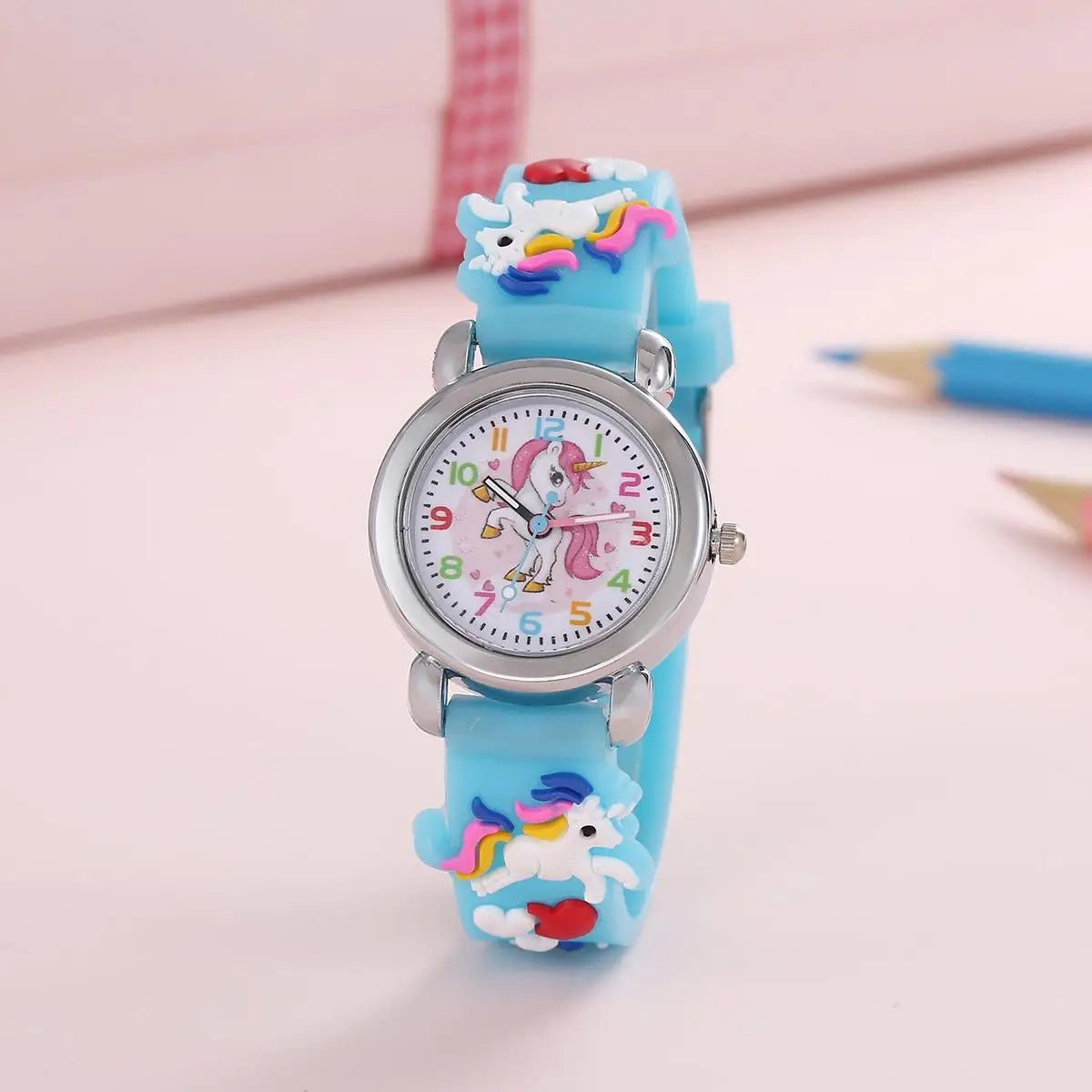 Kids Unicorn Watch with Colorful Cartoon Dial and Quartz Movement