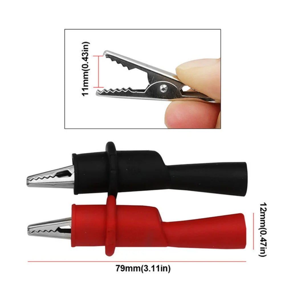Multimeter Test Clips 10A 1000V Red & Black Clamp Set