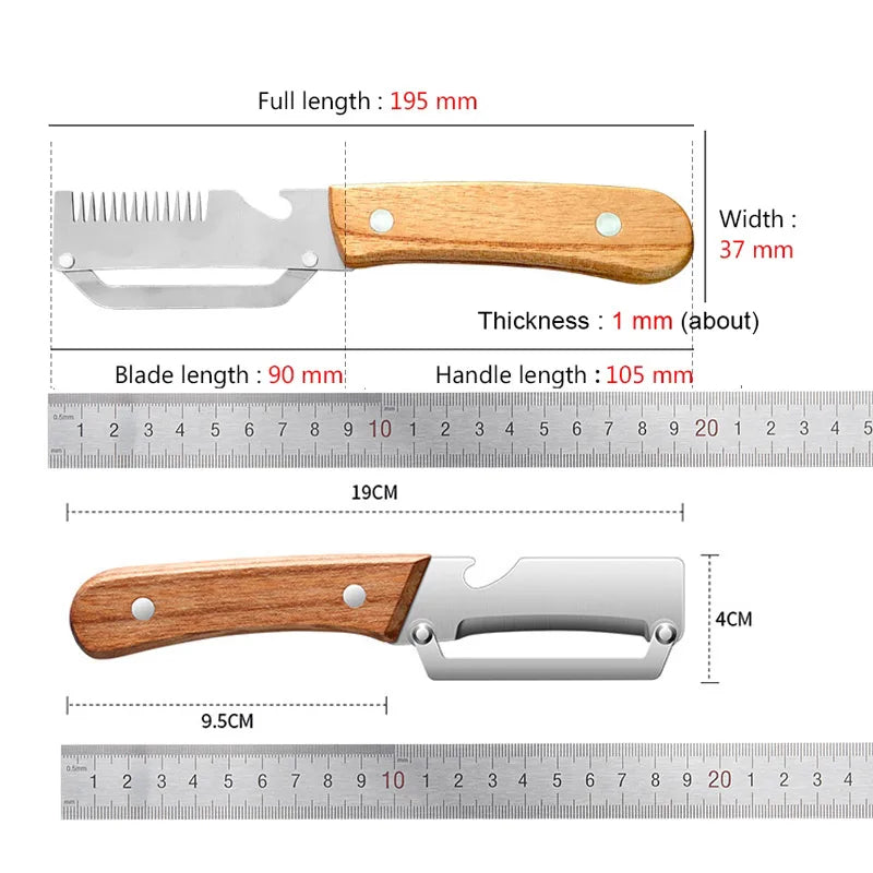 Vegetable Peeler with Stainless Steel Blade and Wooden Handle