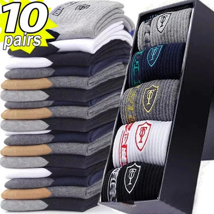 Men's Crew Socks – Breathable Cotton Blend Sports Socks, 5/10 Pairs