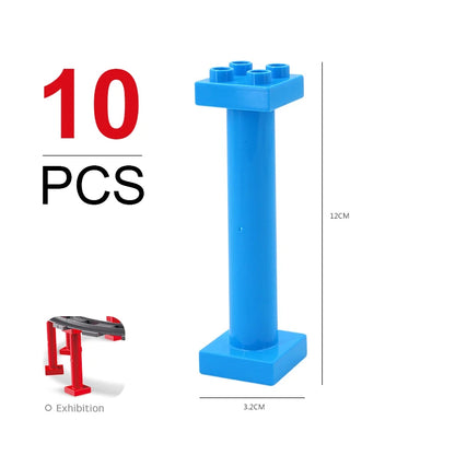 Kids Train Track Accessories Large Building Blocks DIY Railway Toys Big Blocks Compatible Duploed STEM Educational Gift Toddlers