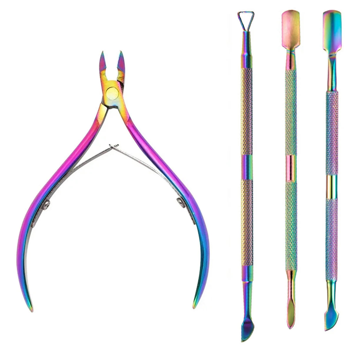 Manicure Nail Care Kit – 4-Piece Stainless Steel Cuticle Tool Set