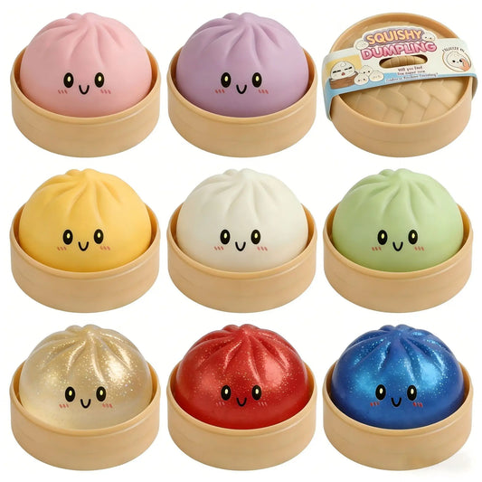 Dumpling Squishy Toy – Slow Rising Glitter Stress Relief Fidget
