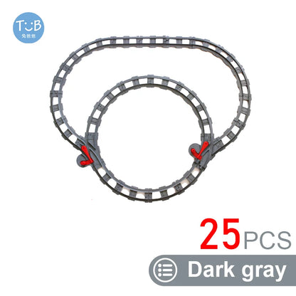 Kids Train Track Accessories Large Building Blocks DIY Railway Toys Big Blocks Compatible Duploed STEM Educational Gift Toddlers