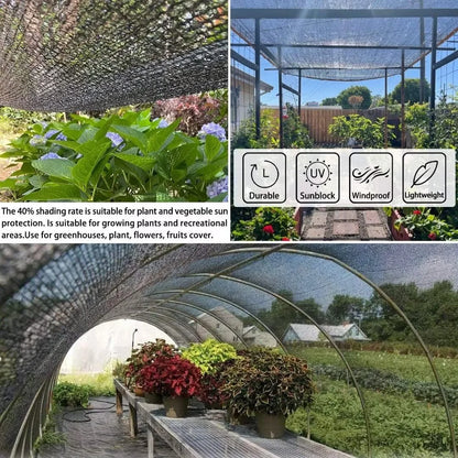 Black Shade Cloth with Grommets for Garden, Patio, Pergola & Greenhouse