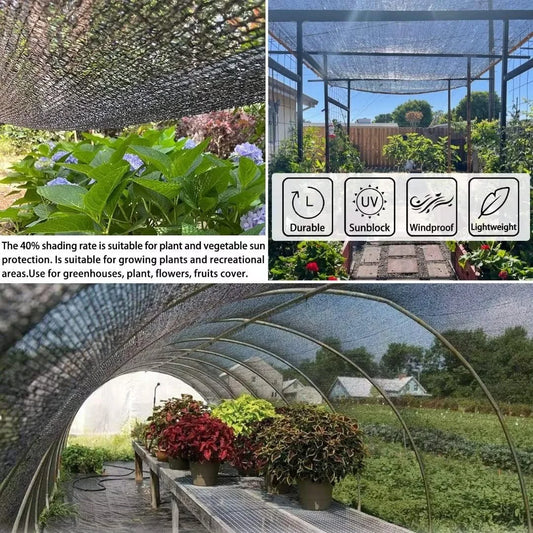 Black Shade Cloth with Grommets for Garden, Patio, Pergola & Greenhouse