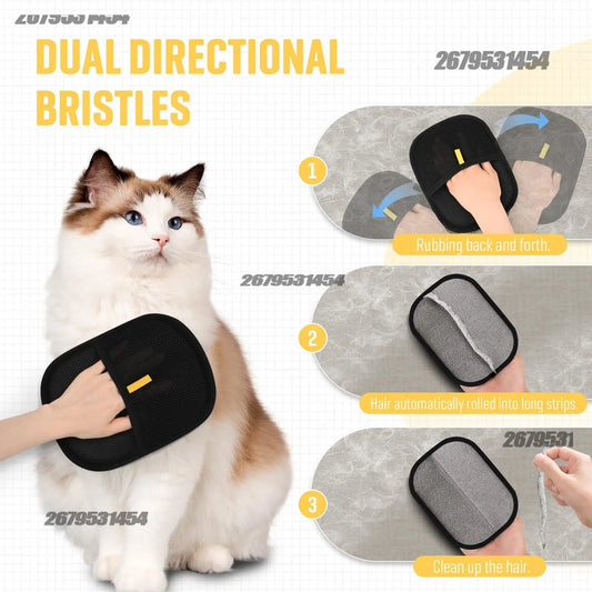 Pet Hair Removal Gloves for Dogs & Cats – Reusable Grooming Mitts
