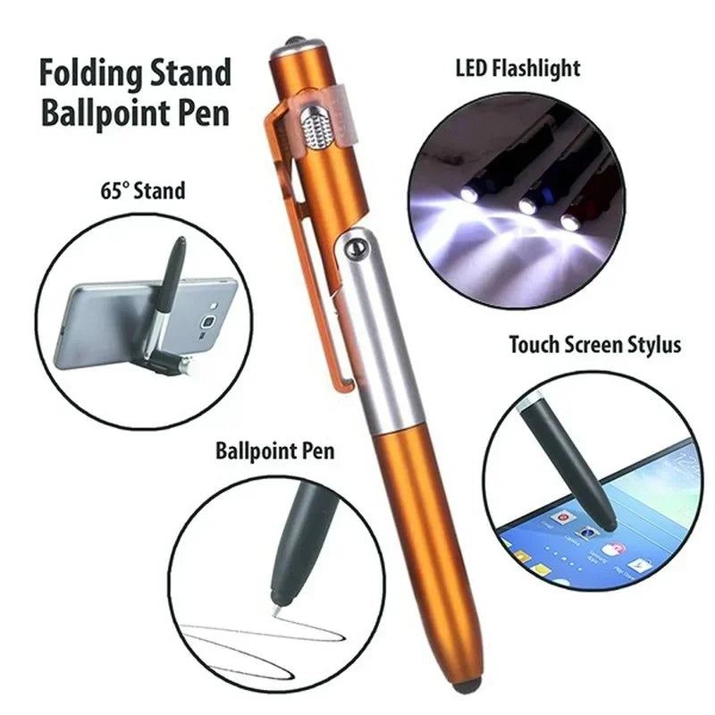 Multifunction Ballpoint Pen with LED Light and Phone Holder