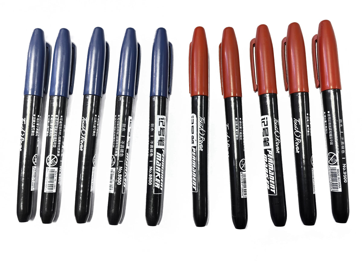 Permanent Markers 6-Piece Set with Waterproof Fine Tip Ink