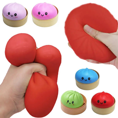 Squishy Sensory Toy Steamed Bun Squeeze Fidget Toy for Kids & Adults
