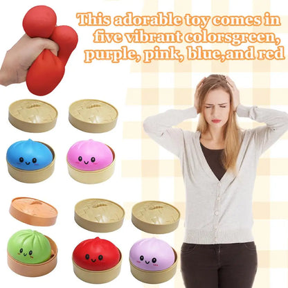 Squishy Sensory Toy Steamed Bun Squeeze Fidget Toy for Kids & Adults
