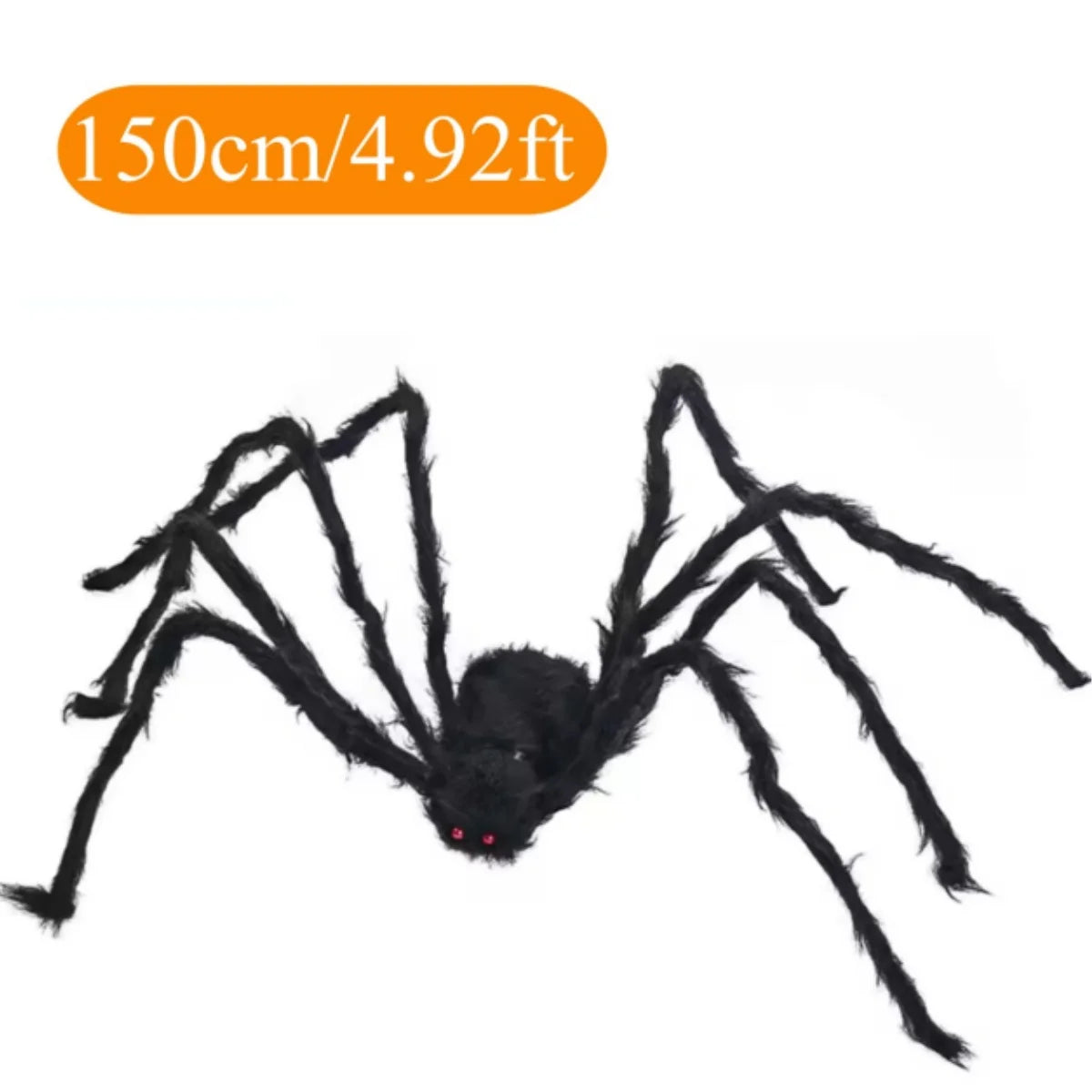 Giant Halloween Spider – Black Plush Spider Decoration