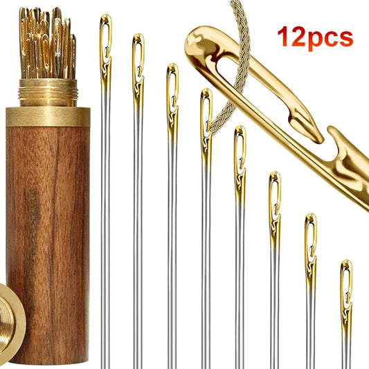 Easy Threading Needles – 12PCS Side Threading Sewing Needle Set