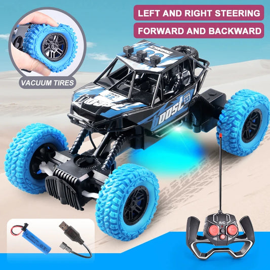 Remote Control Car with Flashing Lights and Off Road Rubber Wheels