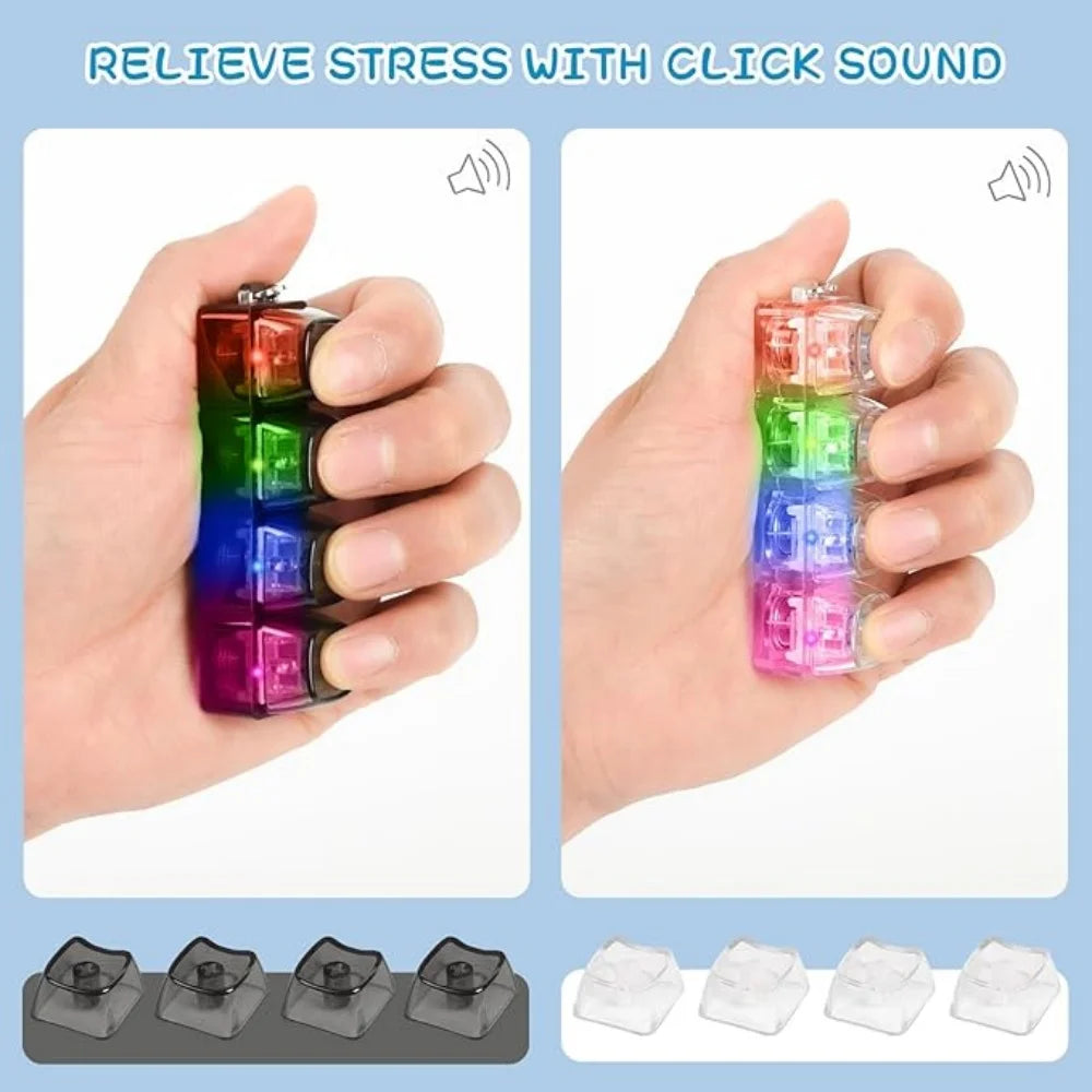 Light Up Keyboard Keychain – Clickable LED Fidget Toy