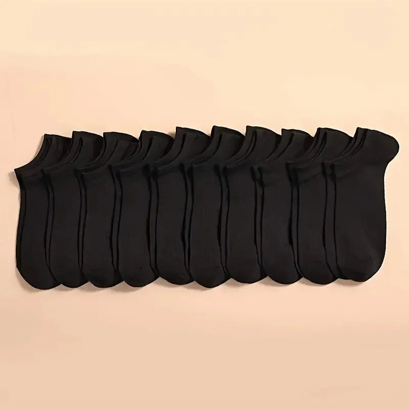 10 Pairs Unisex Low Cut Ankle Socks Breathable Casual Boat Socks